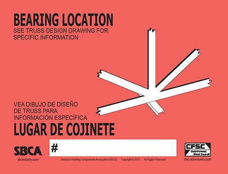 Steel Bearing Location Truss Tag (500 tags)